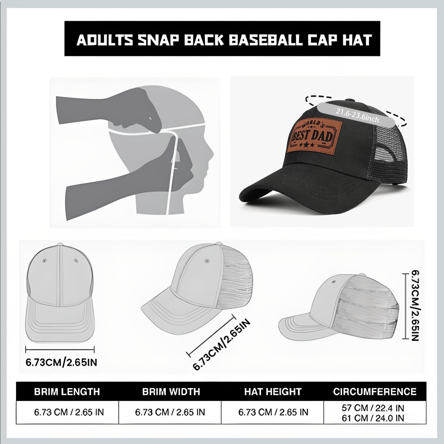 Best Dad Papa Gifts from Daughter Son Fathers Day Dad Truck Hat World's Best Dad Cap image 5