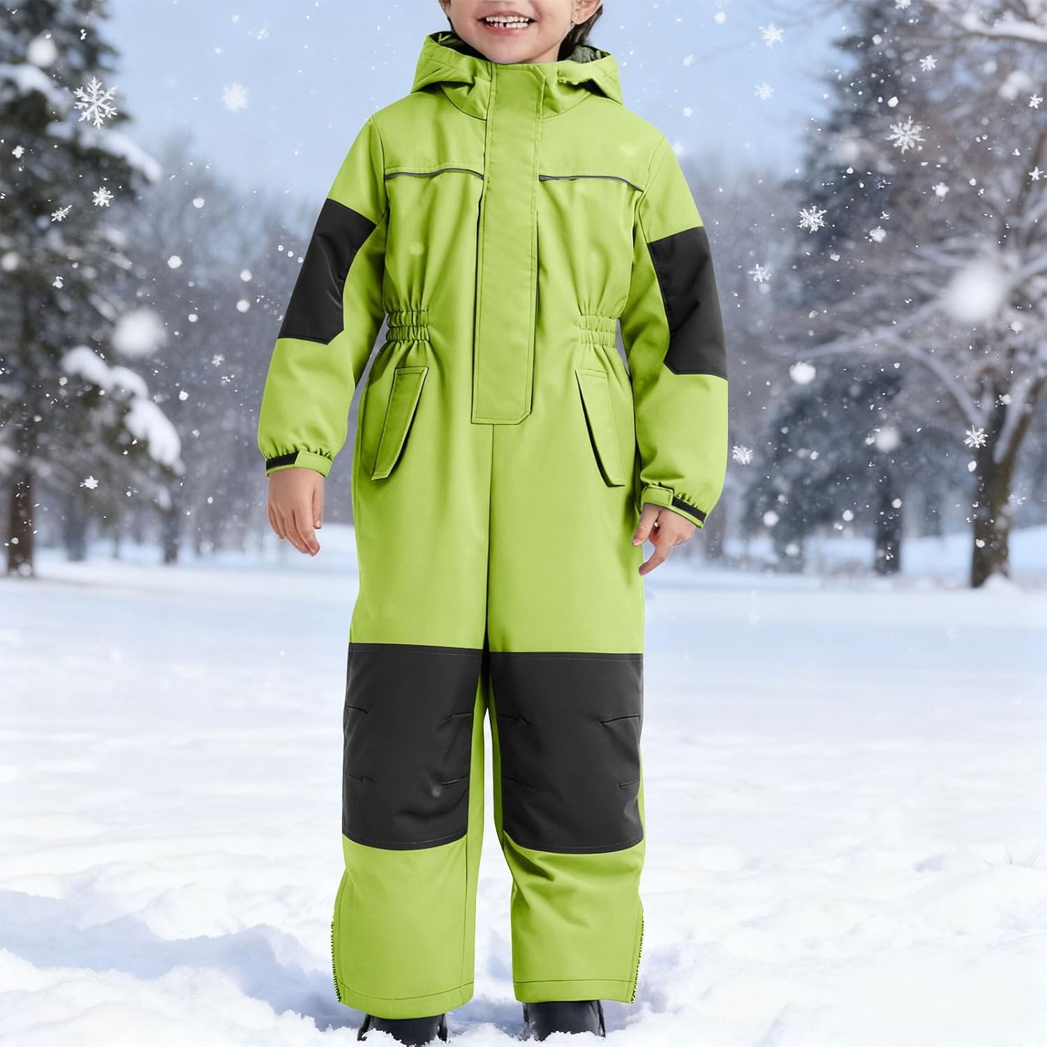 Kids Boys Girls Winter Snowsuit Windproof Insulated Waterproof Snow Jumpsuit Outdoor Snowboard Ski Onesie