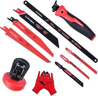 7-in-1 Hand Saw Blade Set, Multi Blades Handsaw Mini Hacksaw Reciprocating Blades Handle Small Jab Saw Pocket Drywall Saws Sheetrock Woodworking Metal Cutting Plywood Jigsaw Tools