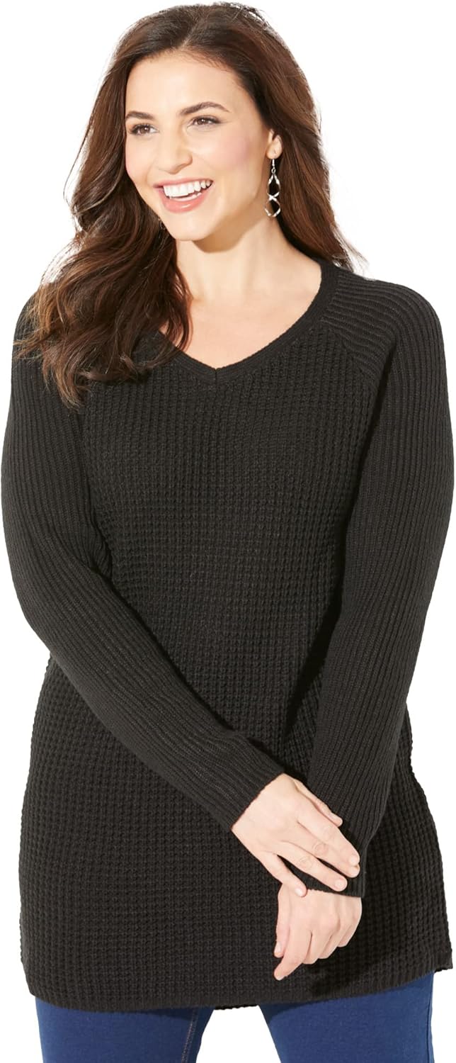 Women's Plus Size Daydream Waffle Knit Pullover
