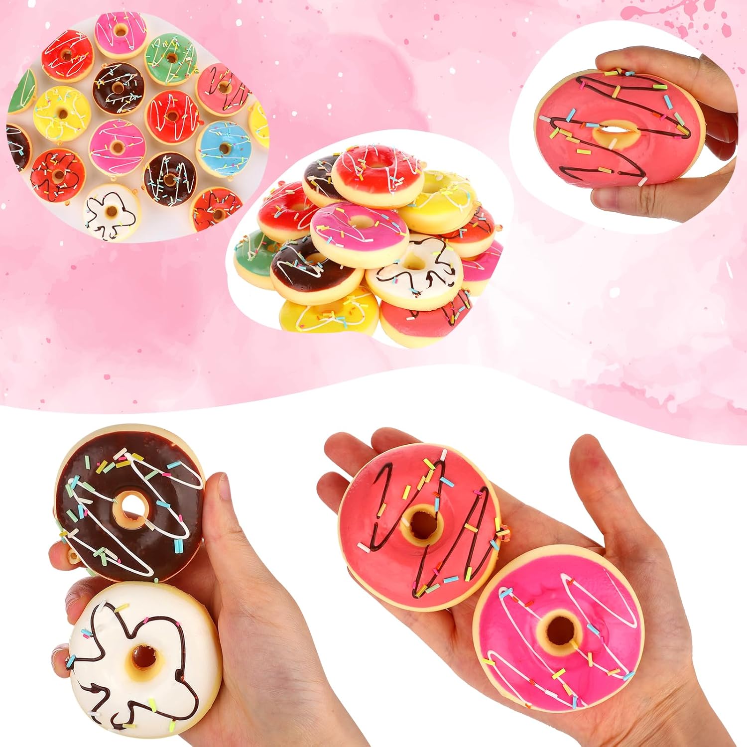 24 Sets Funny Donut Stress Balls with You Donut Know How Awesome You Are Cards Organza Bag Donut Teacher Employee Appreciation Gifts Bulk for Classroom Rewards Birthday Party Decor Emotional Support