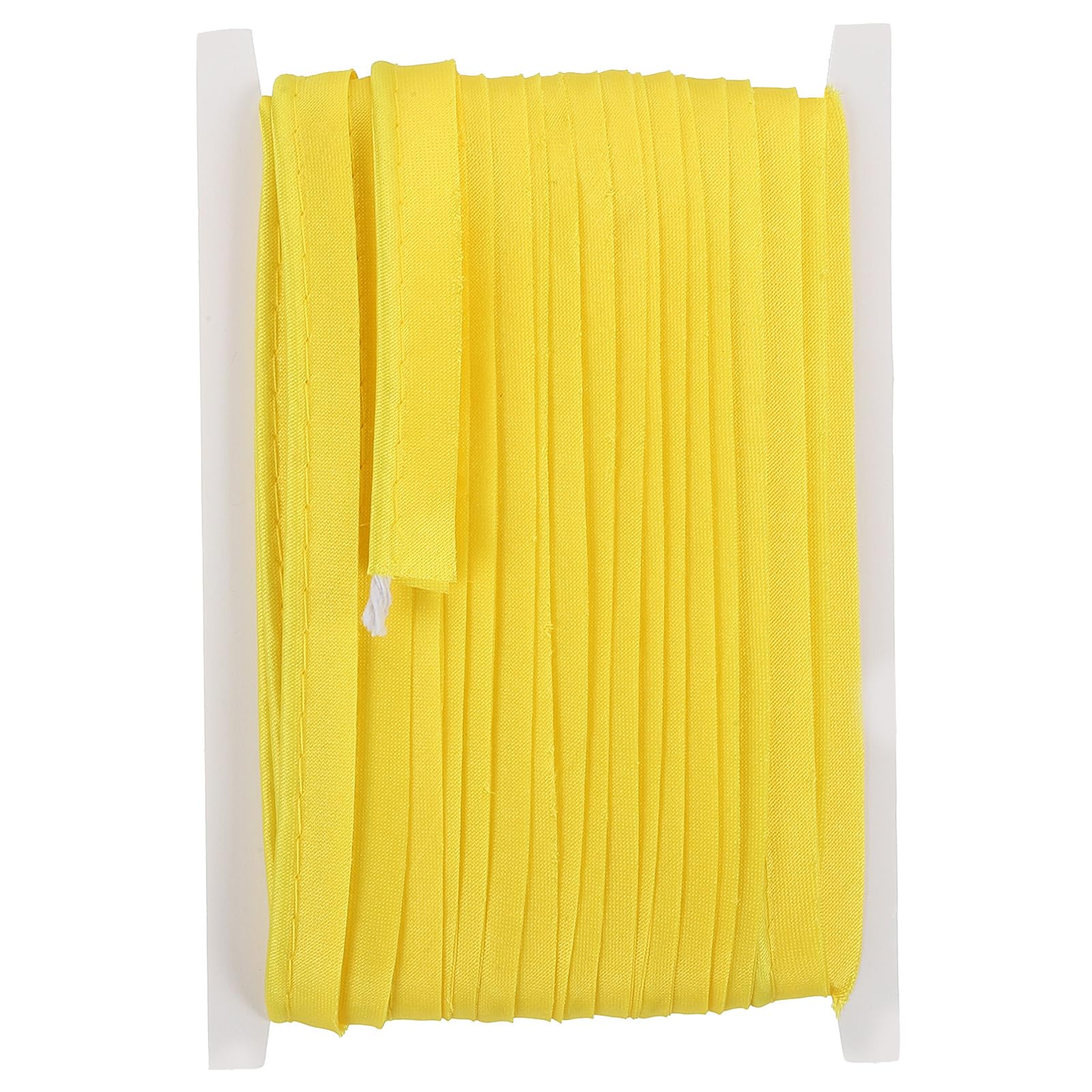 YELARXI Maxi Piping Bias Tape, 20 Yards Piping Trim with Cord Satin Binding Lip Cord Trim Fit for Sewing Garment Webbing Trimming Crafts Decorating - (Yellow)