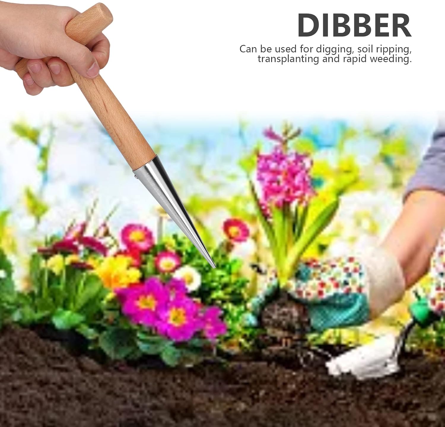 Seed Dibber, Bulb Dibber, Portable Handheld Plant Bulb Seeder, Hand Held Bulb Planter for Tulip Daffodil Crocus Garden Tool