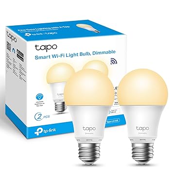 Tapo Smart WiFi Light Bulb E27 8.3w Dimmable Soft Warm White (Pack of 2)