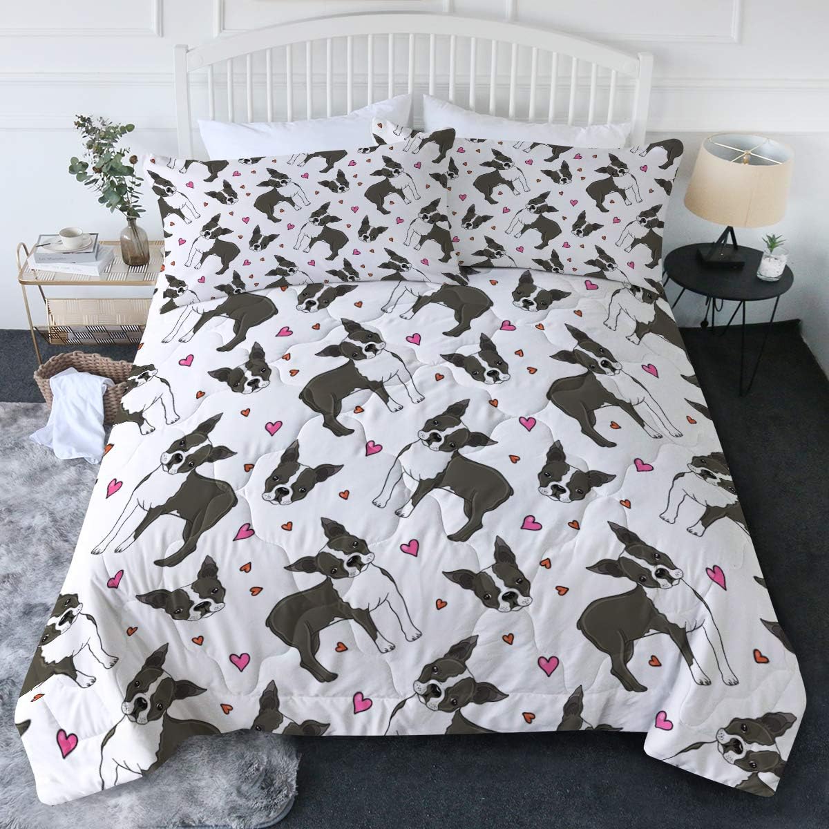 boston terrier sheet set