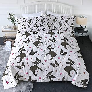 boston terrier flannel sheets