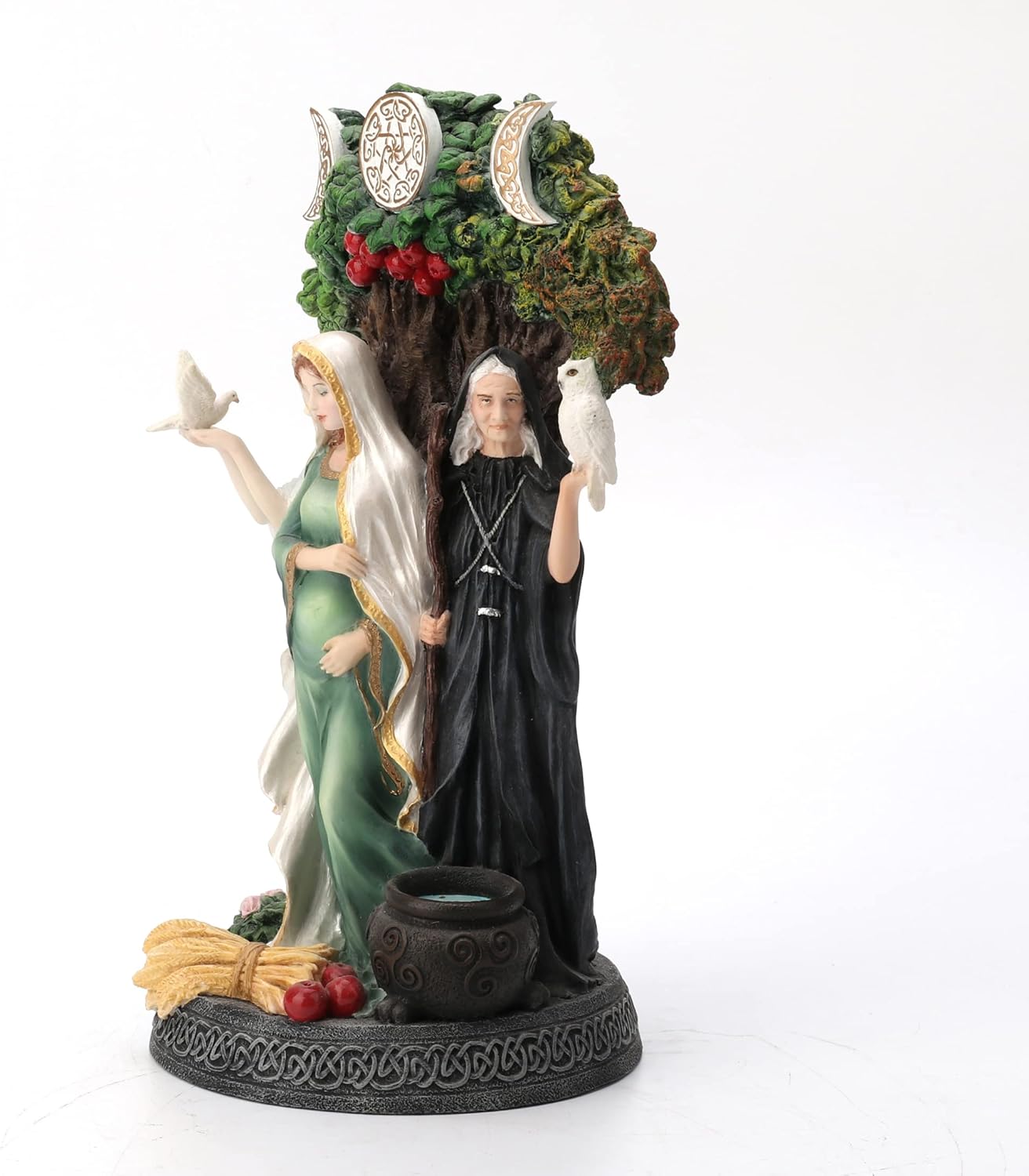 Veronese Design Polyresin Triple Goddess Maiden Mother and Crone Tree Statue