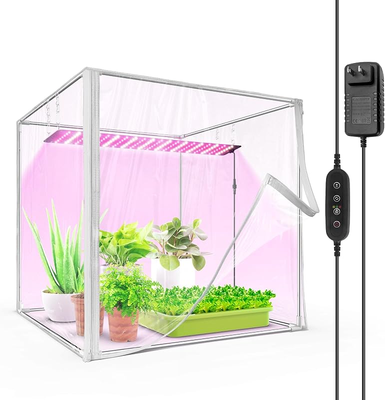 Barrina CX60 Indoor Greenhouse with Grow Light 40W Full Spectrum 23x23x23IN | Seed Starting Indoor Plant Light, Portable Mini Greenhouse, Timer, for Seed Starter Tray, Seedling, Sprouting, Microgreens