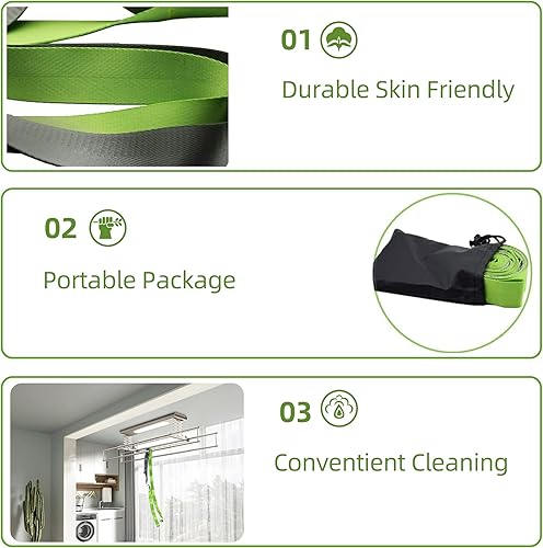 Miniatura 2 de SANKUU - Correas de yoga para estiramiento con 12 bucles, póster de entrenamiento, correas para estiramiento, equipo de terapia física, bandas