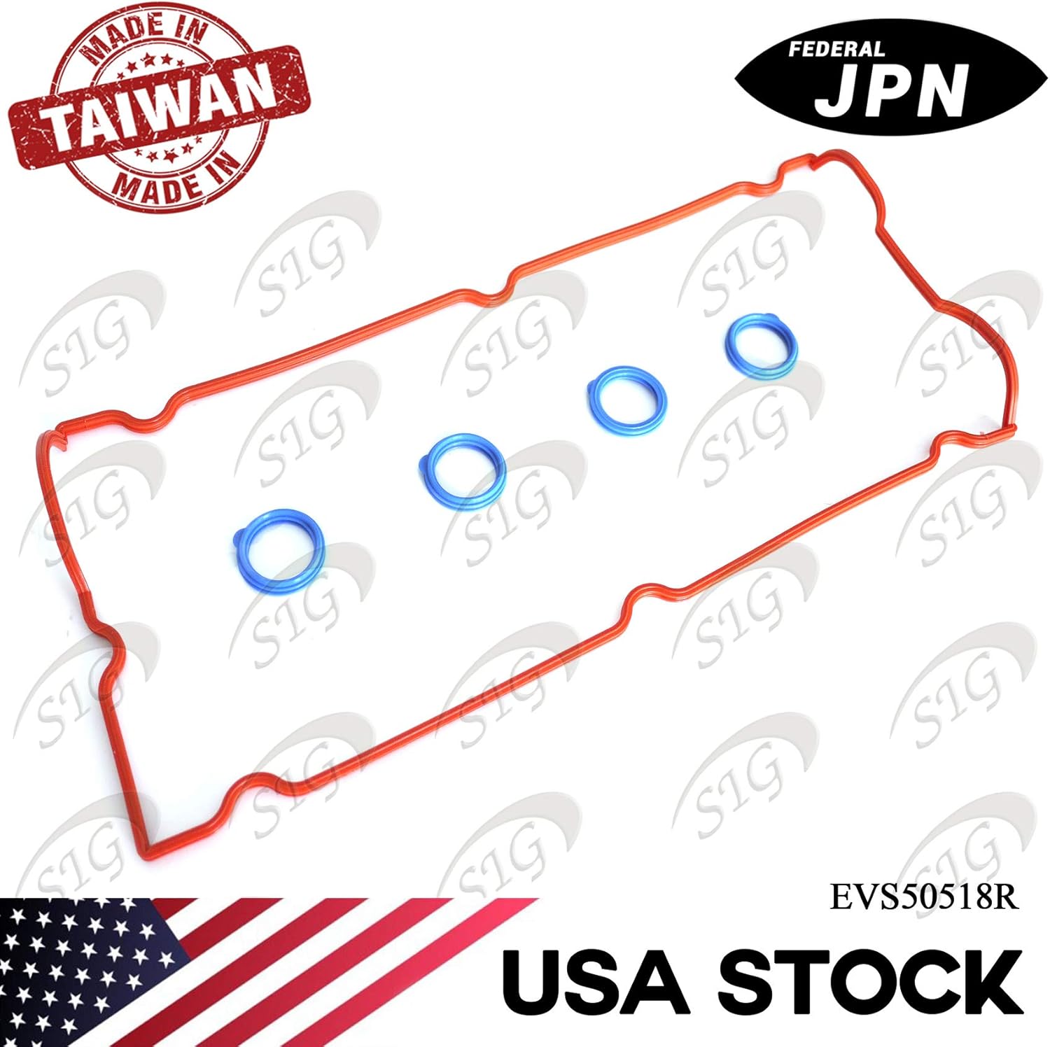 Engine Valve Cover Gasket Compatible with Chrysler & Dodge & Jeep Model PT Cruiser & Sebring & Stratus & Liberty & TJ & Wrangler with Engine Base 2.4L L4 2429cc (Rep# VS50518R, 151057701) - EVS50518R