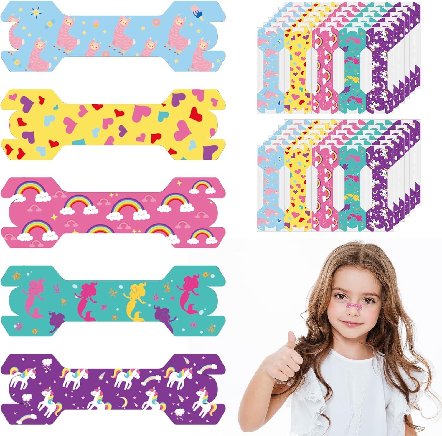 30 Pack Small Size Kids Nasal Strips 1.73 * 0.55'' Kids Nose Strips Kids Breathing Strips Snoring Strips Breathing Nasal Strip for Snoring Nose Tape Sleeping Nasal Strips