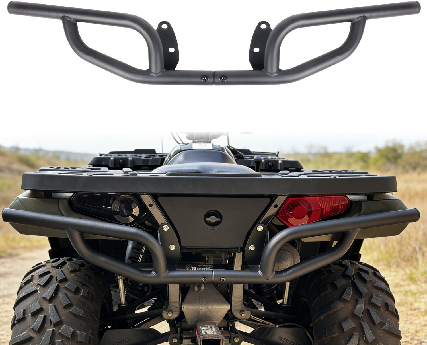 Rear Bumper Compatible with Polaris Sportsman 400 500 570 600 700 800 2002-2020 Accessories, Heavy Duty Rear Brush Guard Back Bumper Guard Protector