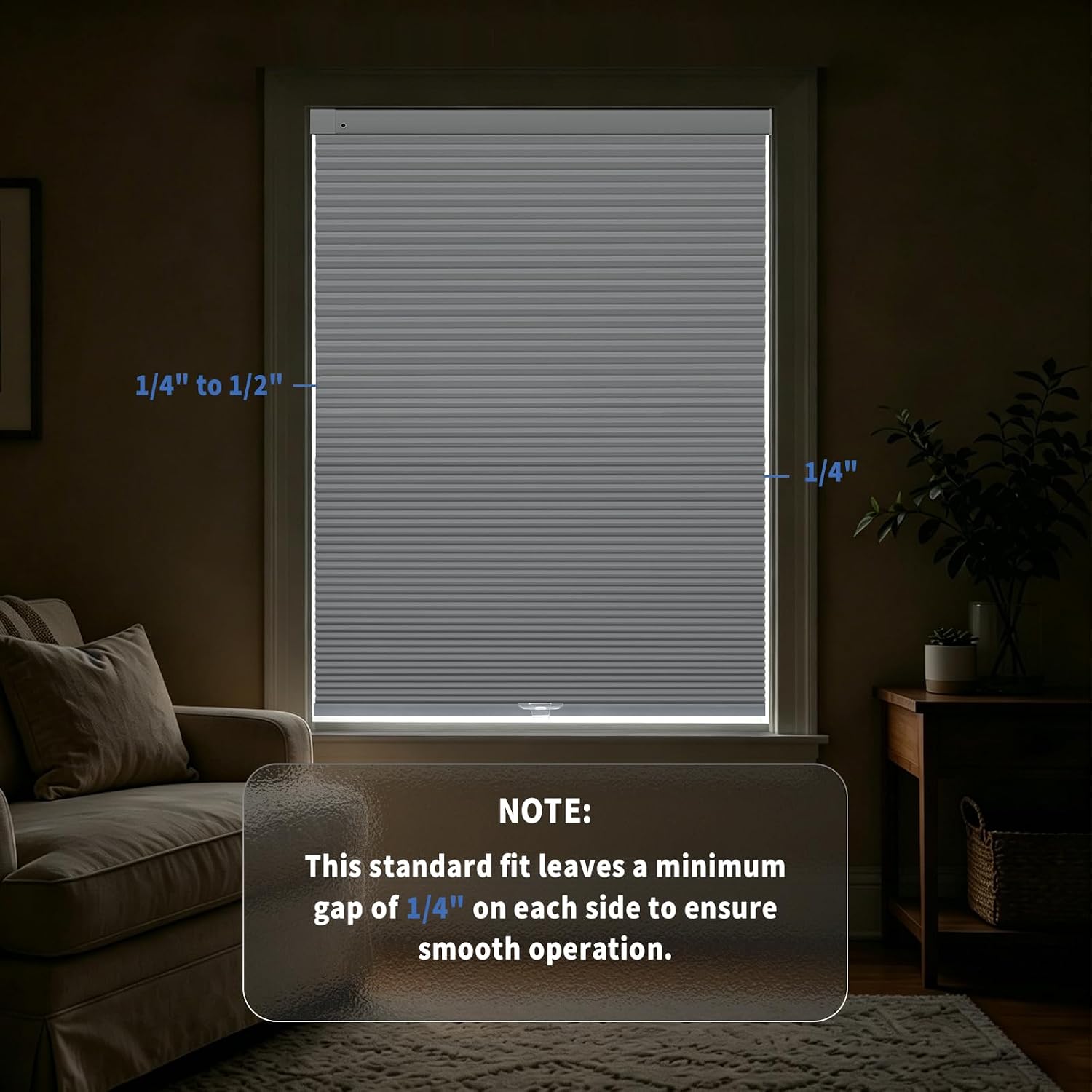 No Drill Blackout Cellular Shades, White, 27" W x 48" H