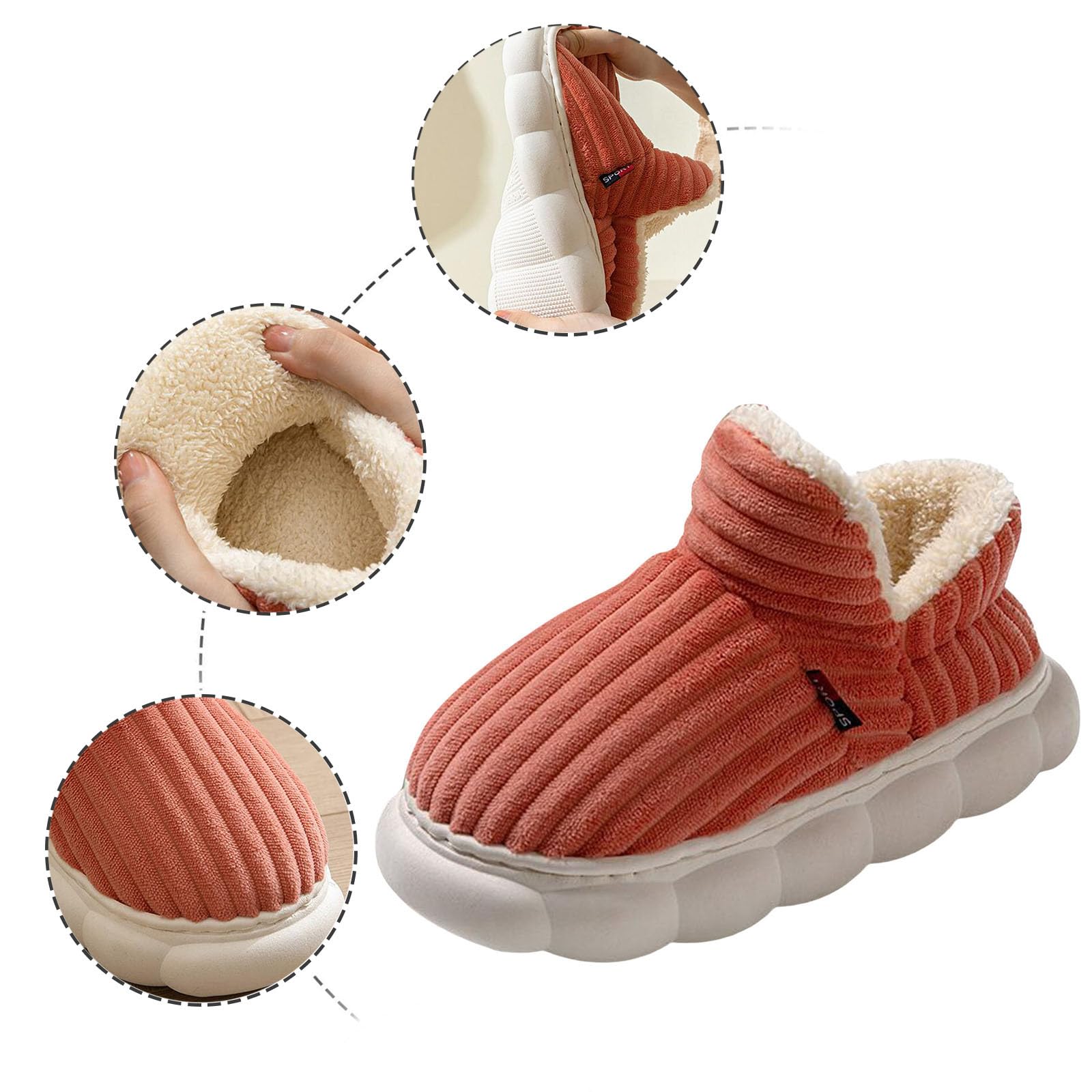 Générique Chaussons Femme Hiver Chaud, Douillets En Forme De