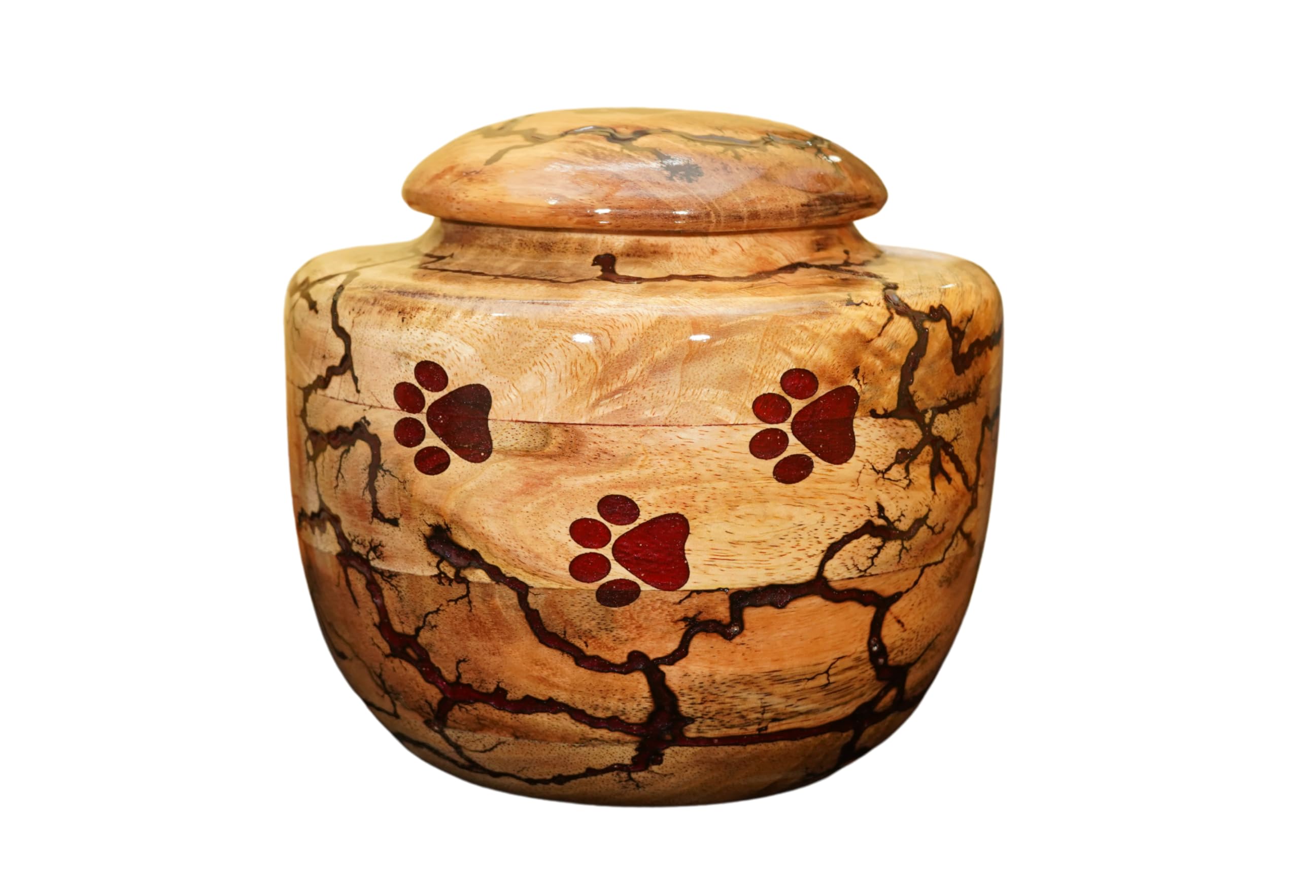 Wooden Urn for Pet Ashes Urn for Dog urn for cat Cremation Pets Memory Box Handcrafted urns Box Multi Colors (Red, Medium 110 LBS)