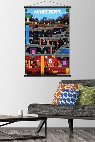 Miniatura 2 de Trends International Minecraft - Póster de pared Worldly, 22.375 x 34 pulgadas, paquete de impresión y colgador negro