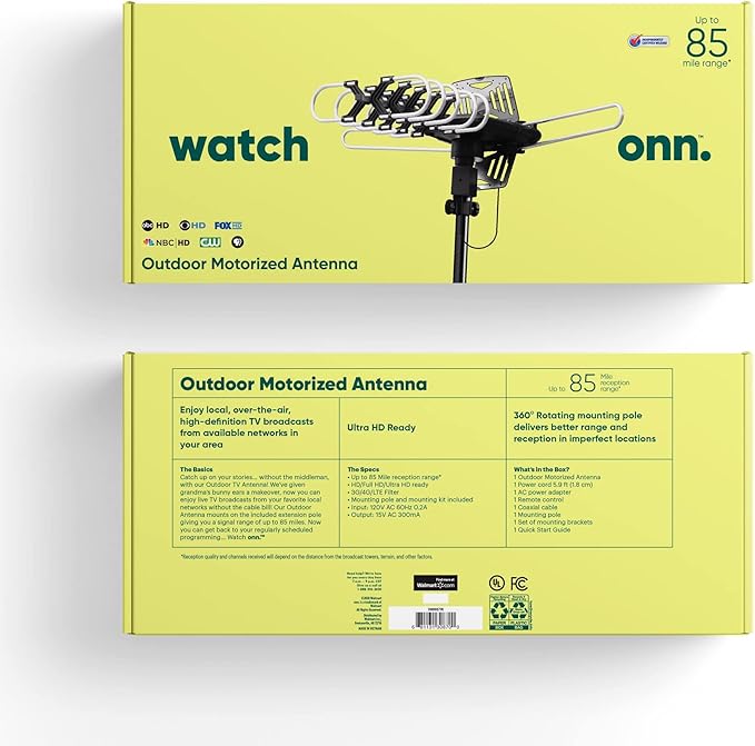 Onn Outdoor Motorized Antenna Electronics