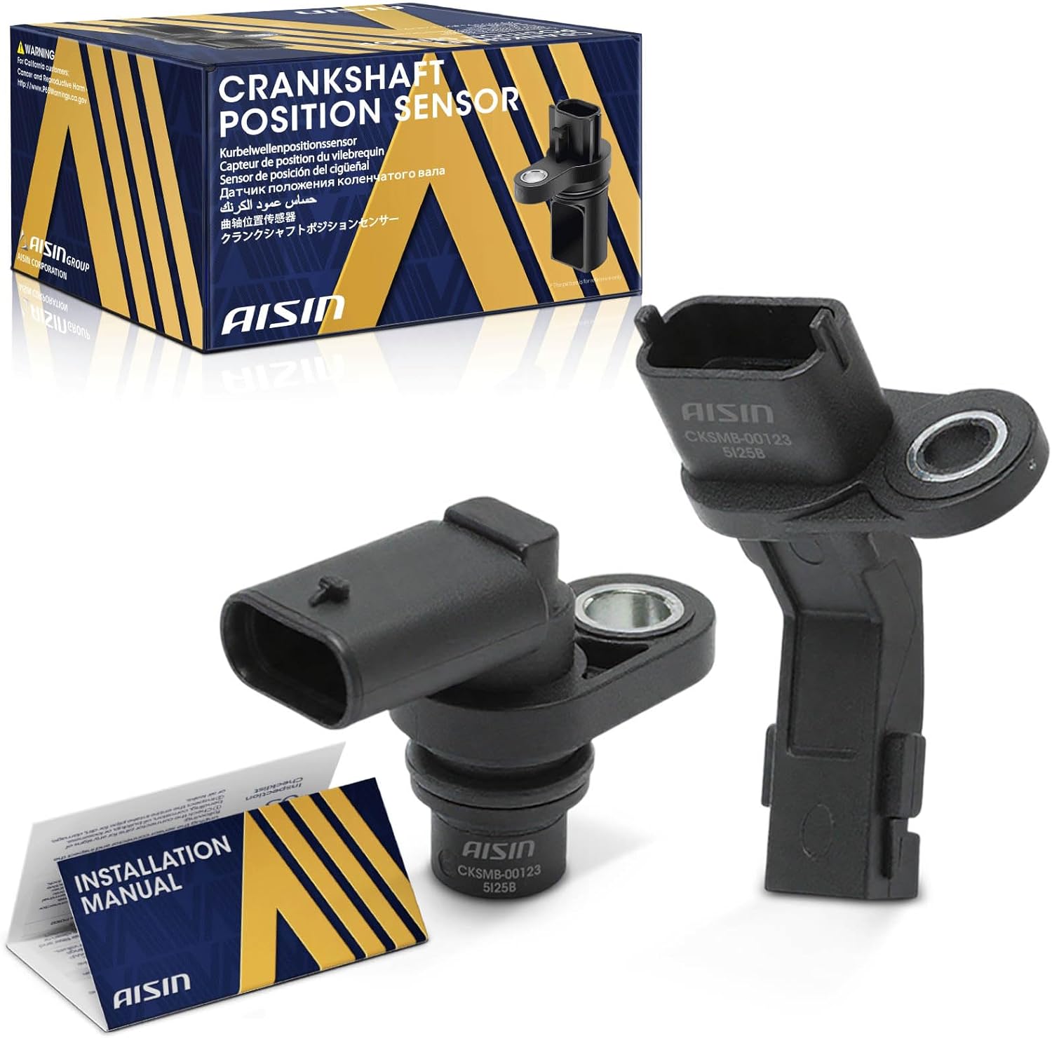 AISIN AFTERMARKET CKSMB-00123 Engine Camshaft and Crankshaft Position Sensor Kit - Compatible with Mercedes-Benz C300 2016-2020 2.0L, CLA250 2014-2020, CLA45 AMG 2014-2019 - Set of 2