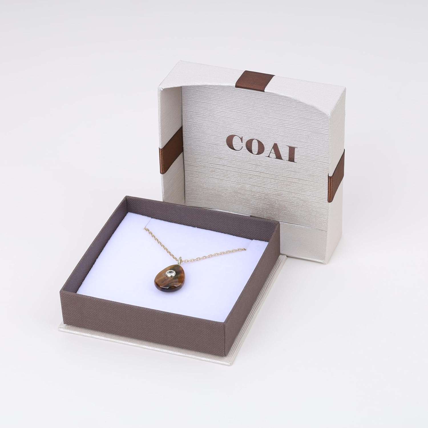 COAI Crystal Necklace for Women, Teardrop Pendant 18K Gold Plated Stainless Steel Necklace for Women - Image 6