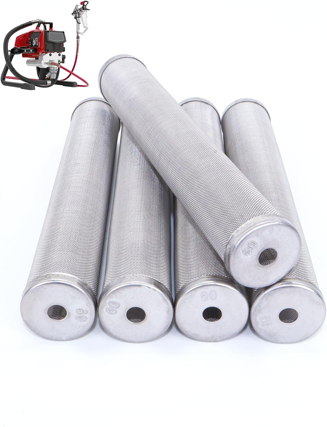 730-067 60 Mesh 5-Packs Fluid Manifold Filter Compatible with Titan Impact 440, 740, 1040i, 640i, 840i, Elite 2000, PowrPin 3500, 5500, and More Models Paint Sprayer Filter