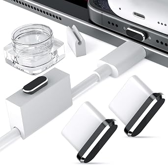 USB C Dust Plugs for iPhone 17 16 Pro Max 15 Plus 16e 17e,2 Pack Anti Dust Cover for Samsung S26 Ultra A17 A16 S25 FE S23 A36 A37 Pixel 10a 9a Type C Charging Port Protector with Cable Clip Clear Case