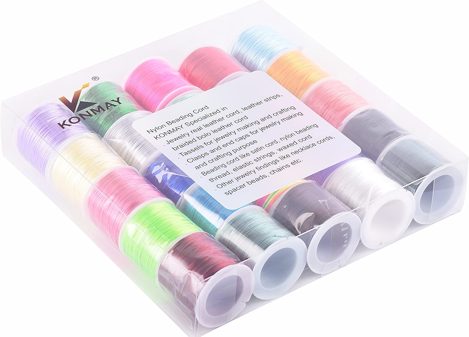 KONMAY 25 Colors Mixed 523 Meters 1.0mm Nylon Rattail Satin Silk Trim Cord Beading String for Chinese Knotting Kumihimo - Image 4