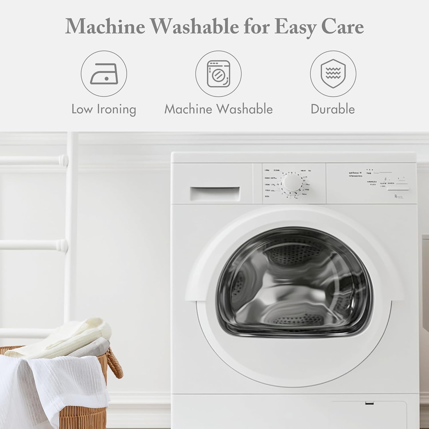 Madison Park Anna Sheers Shower Curtain, Textured Striped Accent Design, Modern Mid-Century Bathroom Decor, Machine Washable, Fabric Privacy Screen 72x72", Ivory