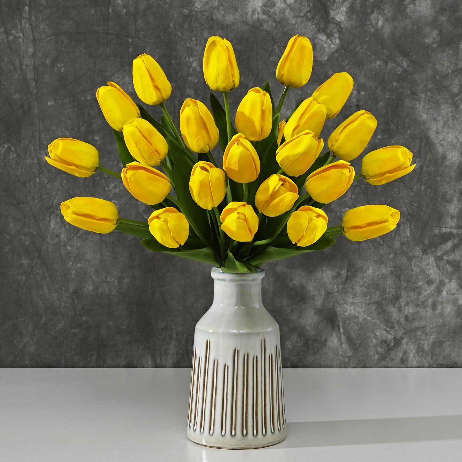 Photo 1 of Yastouay Artificial Tulips (12-Pack, Yellow)