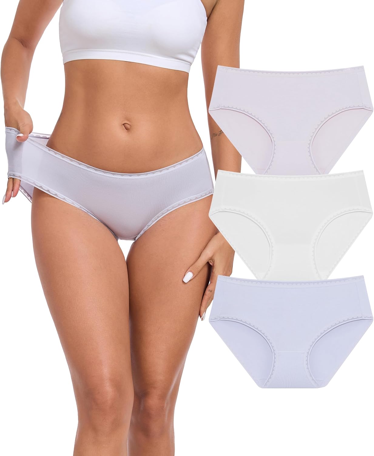 ANLIQI Women's Modal Underwear Soft Hipster Panties for Women Pack Breathable Moisture Wicking Briefs Ladies Underpants