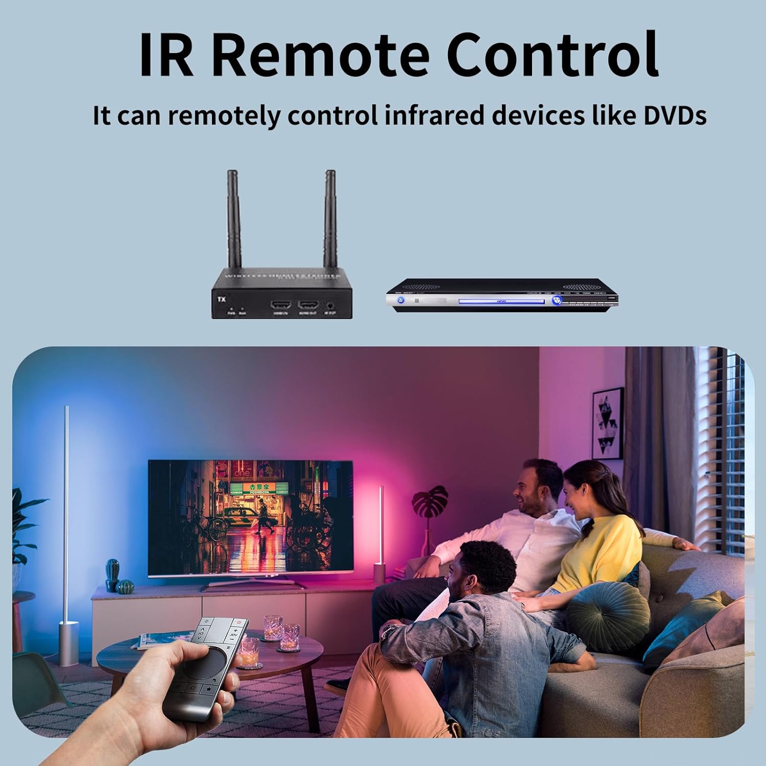 4K@30Hz Wireless HDMI Transmitter and Receiver, 200m(656ft) HDMI Extender with Local Loop Out, 2.4/5.8GHz for Streaming Video and Audio from Laptop/PC/Camera/PS4, IR Support