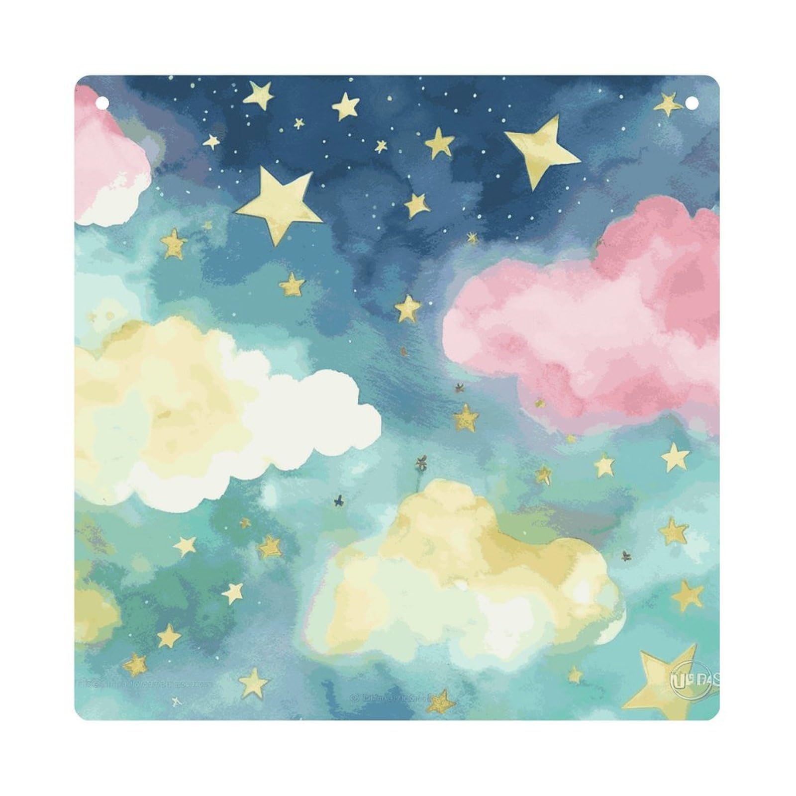 Adfgyerh Style Stars Watercolor Sky Hanging Ornaments Window Hanging Modern Acrylic Decor For Living Room Bedroom Dining Room Hallway Office Wall Decor, 8X8 In
