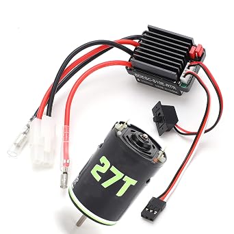 Keenso 540 Brushed Motor 320A ESC Combo Set with Copper Windings Low Friction, for RC Crawler Trucks Drift Cars 27T