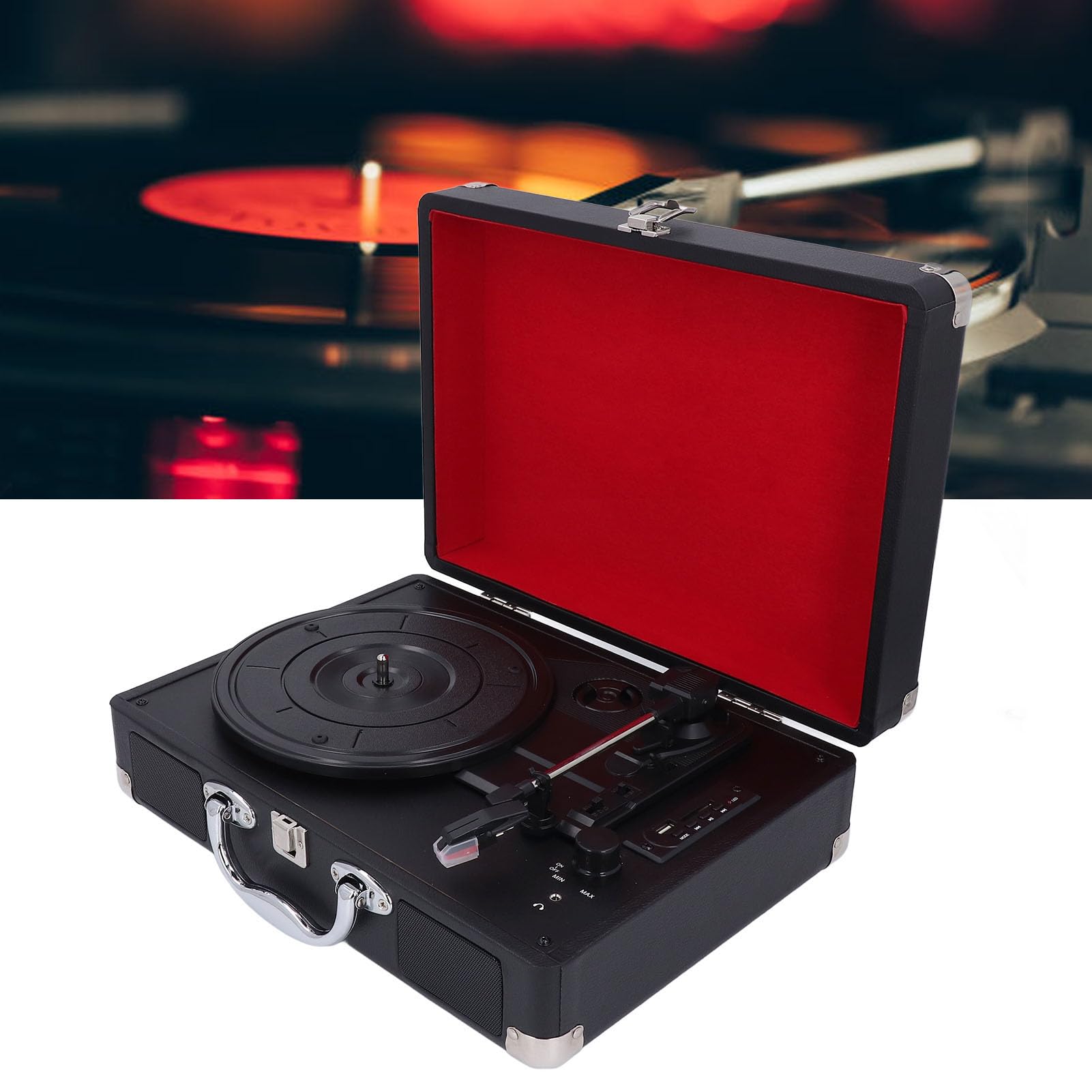 CHICIRIS Giradischi Portatile retrò con USB e Bluetooth per gli Amanti della Musica e gli Appassionati del Vintage