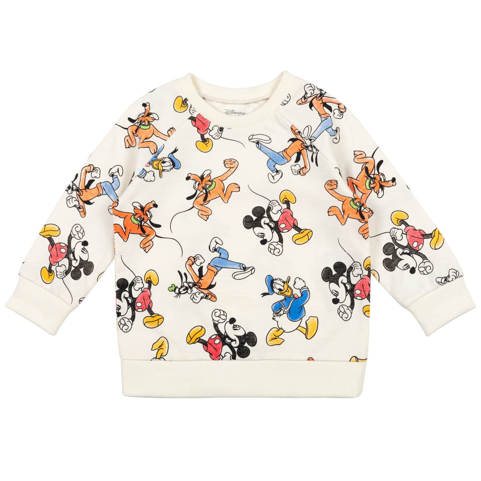 DisneyMickey Mouse Donald Duck Goofy Baby Boys French Terry Sweatshirt  Shorts Set White 18 Months