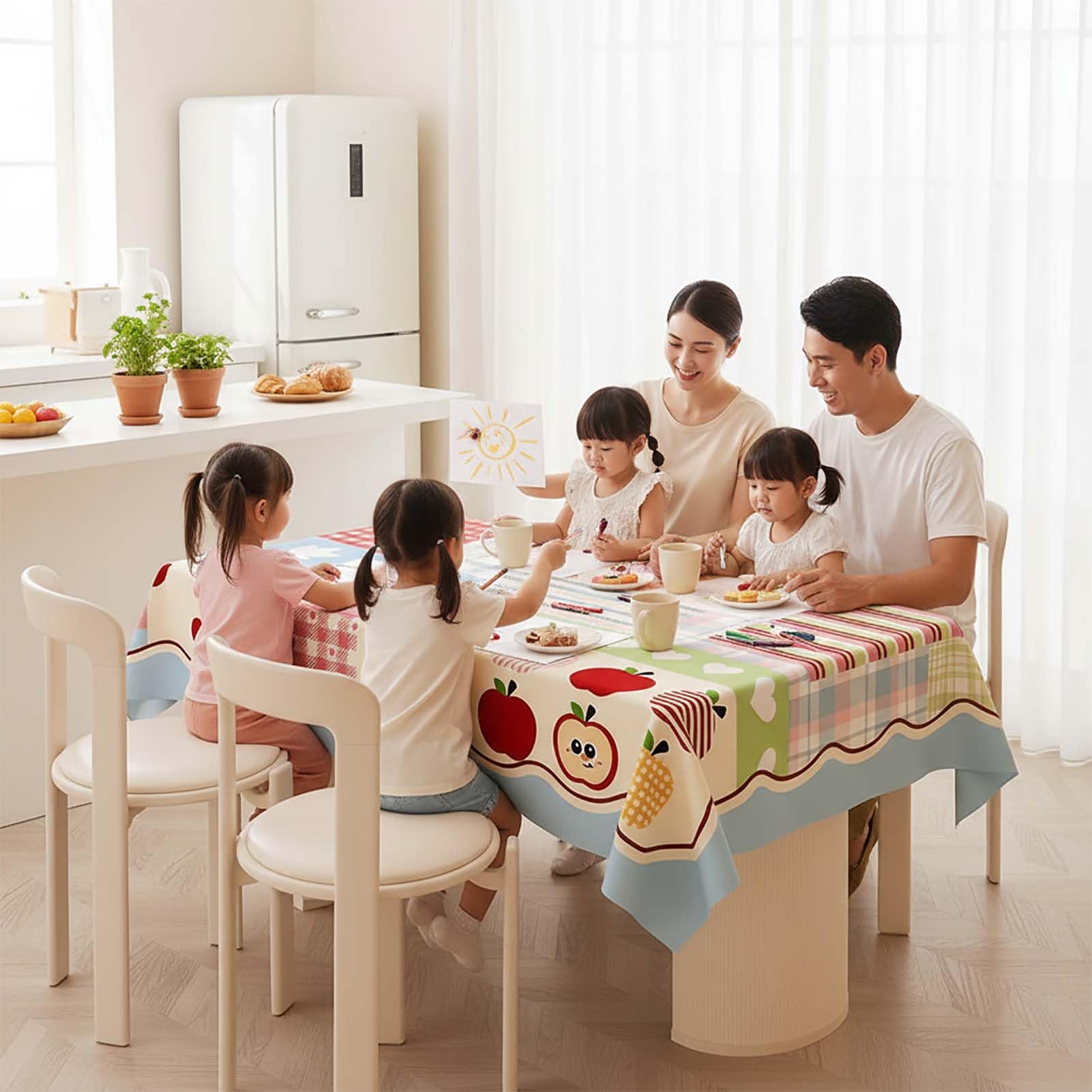 Mantel Rectangular Lavable Impermeable De PVC, Mantel Antimanchas Y Antideslizante, Protector De Mesa para Cocina Jardín Terraza, Mantel Impermeable Flexible Y Fácil De Limpiar