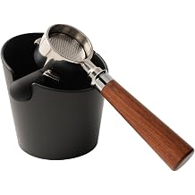 Barista Style Coffee Knock Box, 4.7 in Espresso Knock Box with Removable Plastic Knock Rod and Non-Slip Base Perfect Espresso Knock Box Accessory