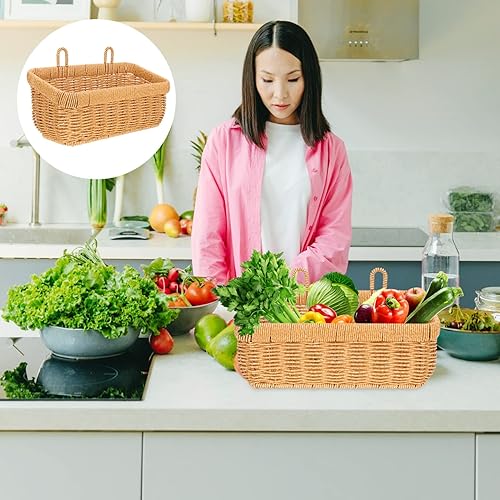Miniatura 4 de PATKAW Cestas decorativas de almacenamiento para colgar frutas para cocina, colgar en la pared, cestas para verduras, ajo, patatas y cebollas, cesta
