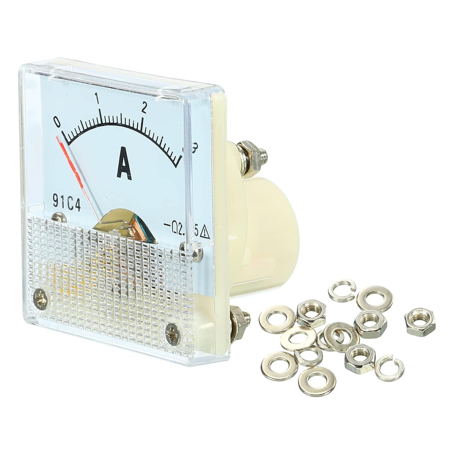 YOKIVE Analog Panel Ammeter, 91C4 Ampere Meter Current Tester, Great for Office, Art, Home, Daily Use (DC 0-3A)