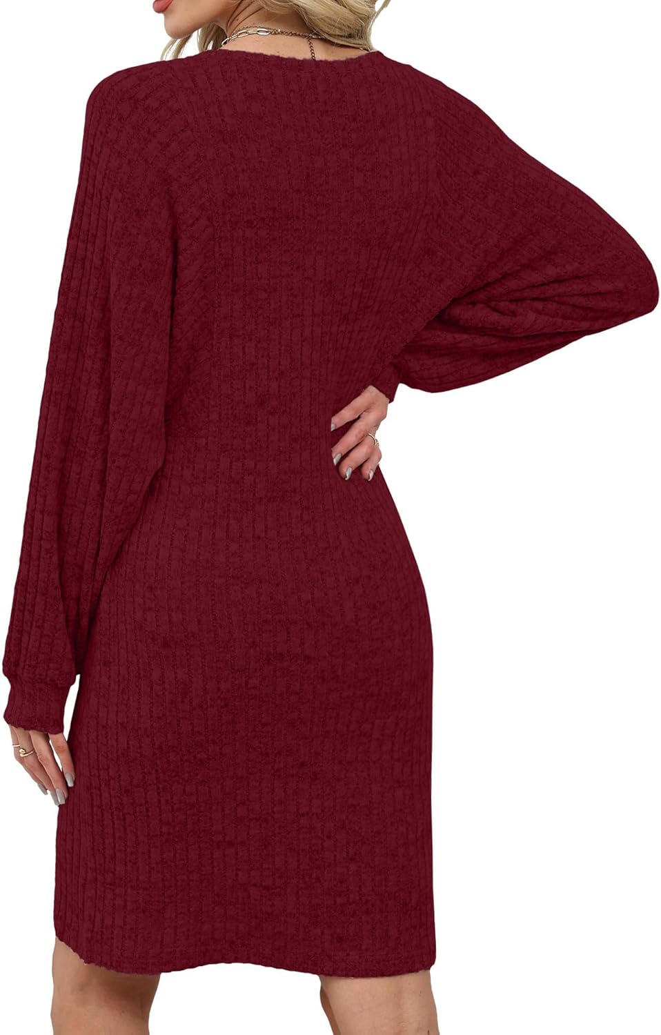 Grace's Secret Womens Ribbed Knit Sweater Dress Long Sleeve Casual Fall Winter Dresses 2025 - Image 5