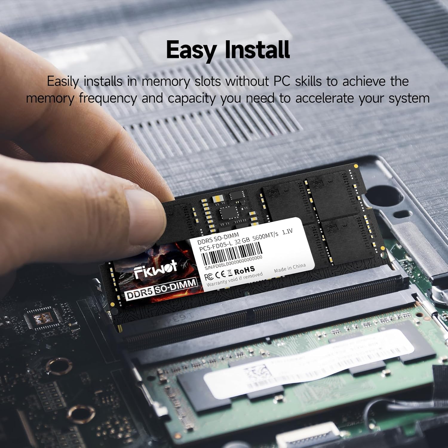 DDR5 RAM 48GB Kit (2x24GB) 5600MHz CL40 1.1V SODIMM 262 Pin Intel AMD Compatible Laptop Memory for Gaming and Professional Use