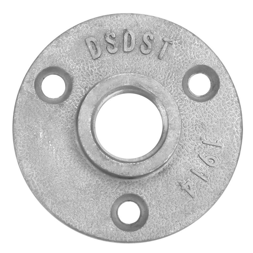 Fafeicy 10 pièces Alliage/Fonte DN15 Bride Tuyau de Base Filetage Bride de Sol 3 Trous 65mm(Aluminum Alloy)