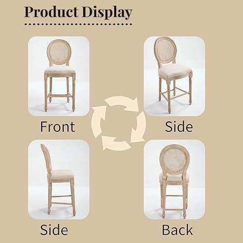 Miniatura 7 de Juego de 2 sillas de comedor, juegos de mesa y sillas con respaldo redondo, sillas apilables tapizadas para sala de estar, cocina, restaurante,