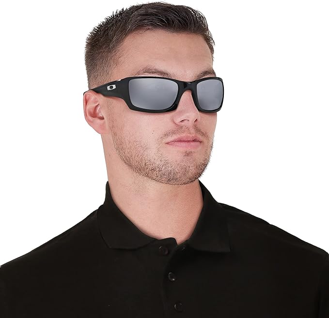 Oakley Fives Squared OO9238 sunglasses with matte black frame and grey lenses, featuring Condensed Cranial Geometry for small to medium faces