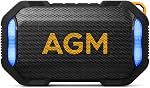 AGM MagROCK Magnetic Bluetooth Speaker, IP67 Waterproof & Floatable, Strong Magnet Mount for Fridge & Toolbox, Drop-Proof Rugged Portable with RGB Lights, TWS Stereo, for Shower, Garage, Outdoor