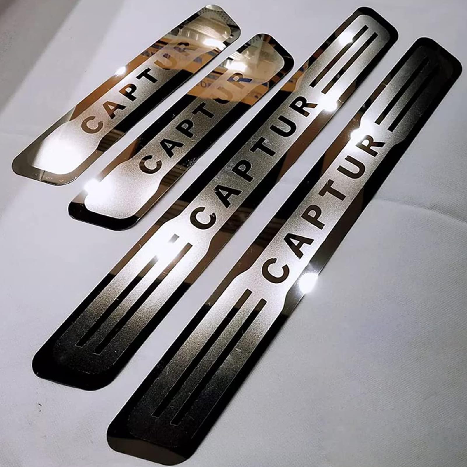 Symilov Silver 4Pcs Car Door Sill Protector For Ren-Ault Captur 2014-2021 Car Threshold Scuff Plate Stainless Steel Stickers Styling Accessories,