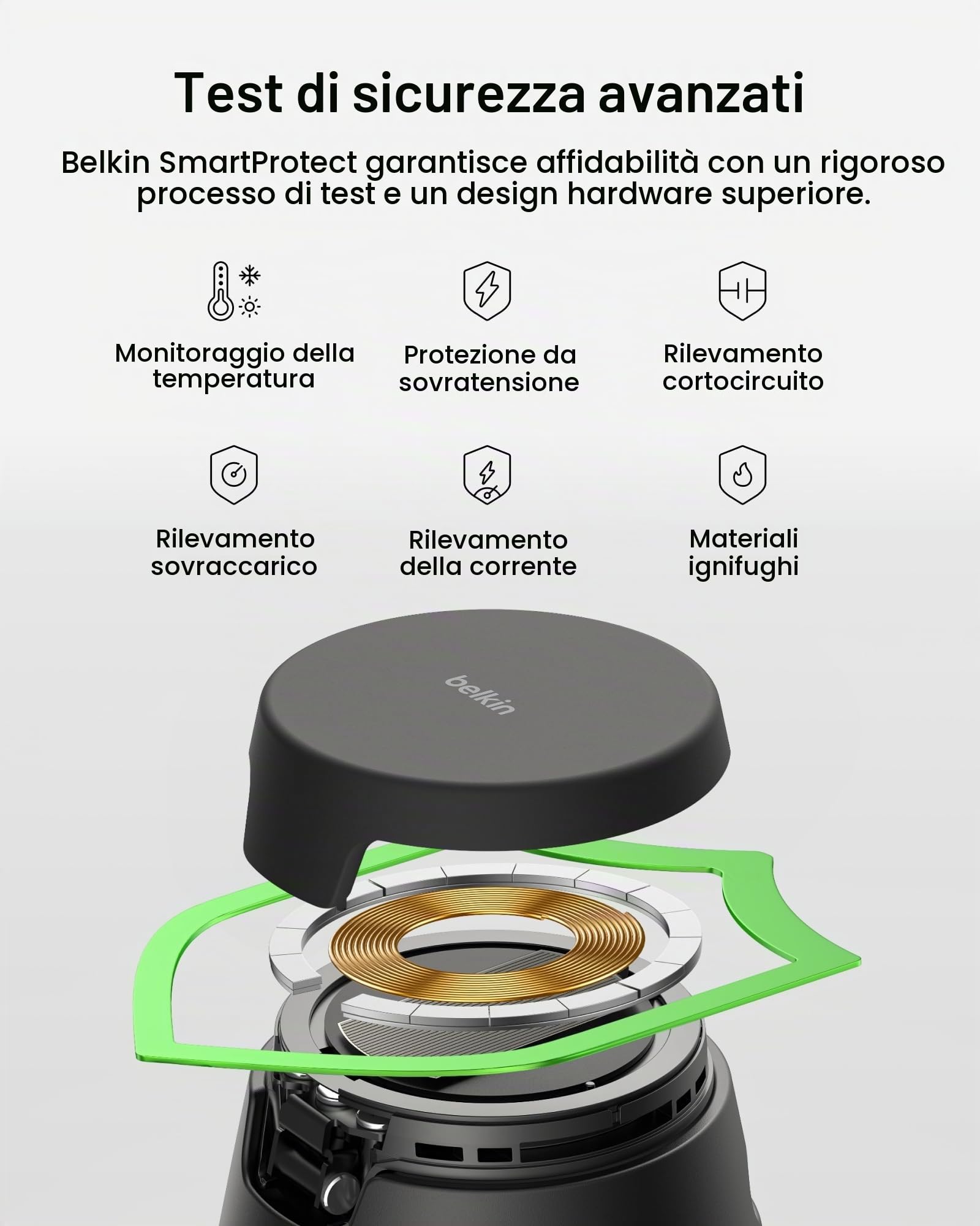 Belkin Stazione di ricarica wireless 3 in 1 per Samsung, Android, Qi2.2, caricatore magnetico da 25 W per Galaxy S26, Pixel 10, iPhone 17, porta USB C per Galaxy, Pixel e Apple Watch (caricatore per