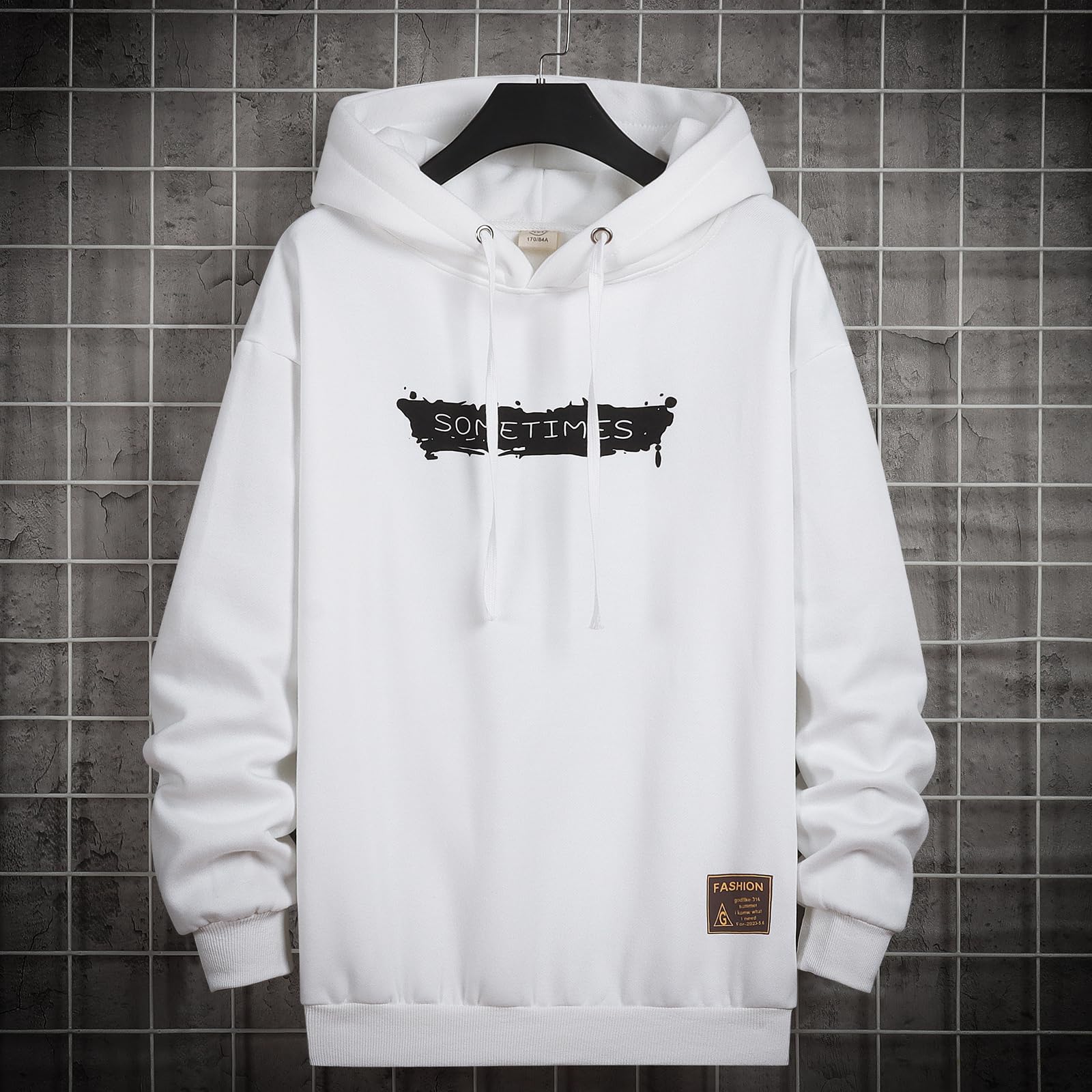 Moshtashio Felpa Uomo con Cappuccio Unisex Hip Hop a Maniche Lunghe Sweatshirt Pullover Uomo Felpe Stampa di Lettere Hoodie Uomo Autunno Inverno