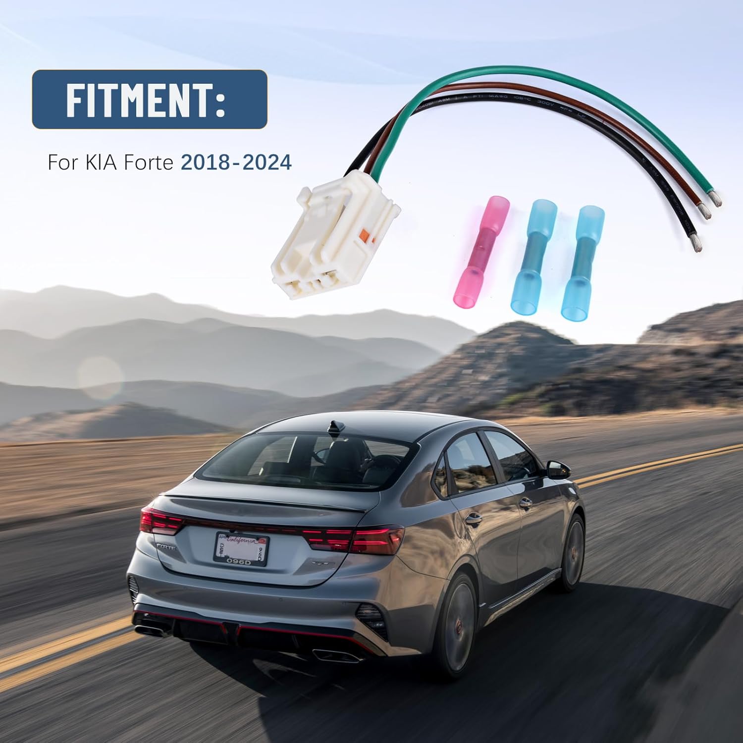 Blower Motor Connector Plug Pigtail Wire Compatible with KIA Forte 2018-2024 Replace OEM #97113-G2000 Plug Play Connector 4" Pigtail PN HVAC Behind Glove Box