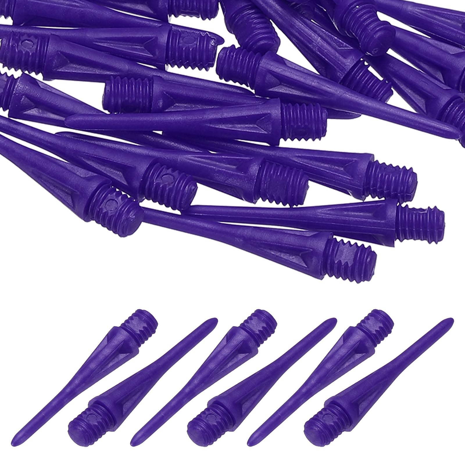 YELARXI Plastic Dart Tips, 2BA Thread Soft Tip Dart Points Replacement Dart Accessories- Fitting for (Electronic Dartboard/Practice/Home Entertainment/Competition) 30 Pack & Purple — image 1