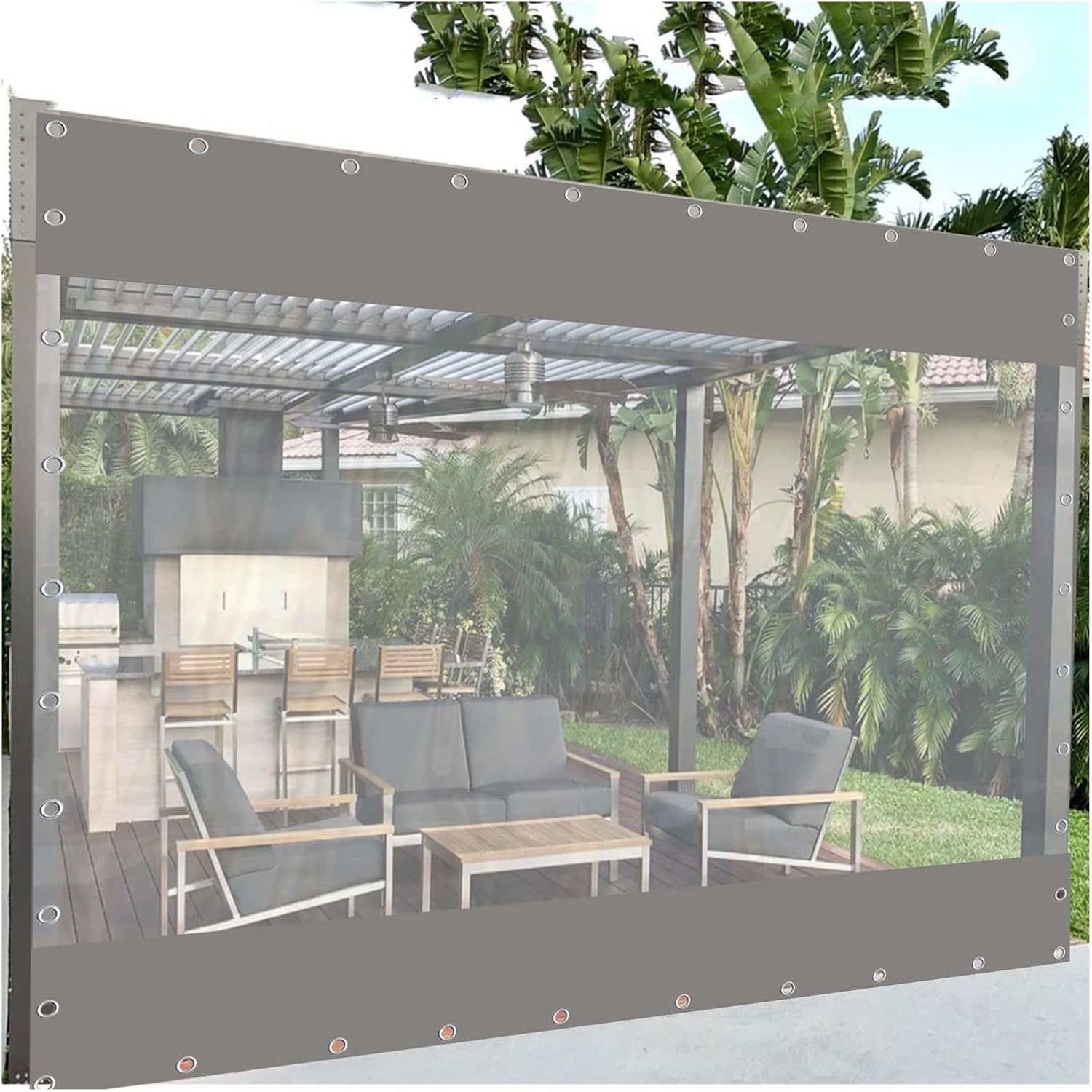 GYYN Pergola Curtains Transparent Waterproof PVC Patio Curtains